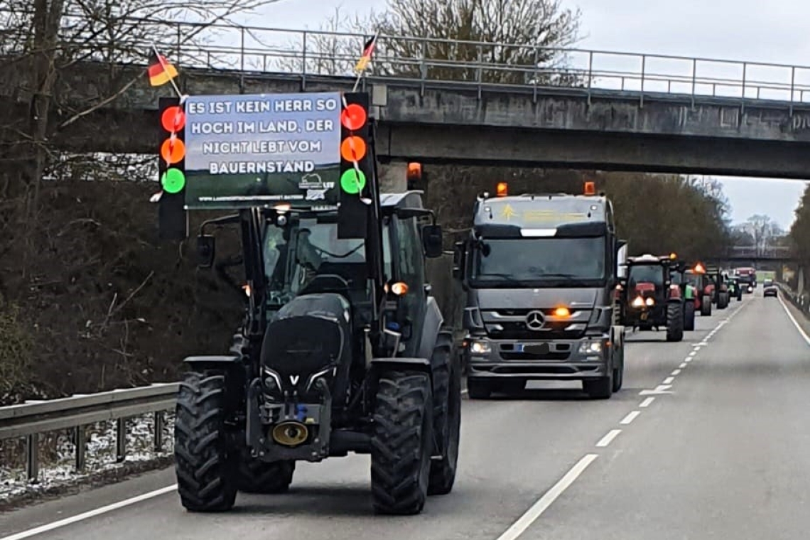 Protestaktionen von Landwirten in der Region Oberbayern Nord 