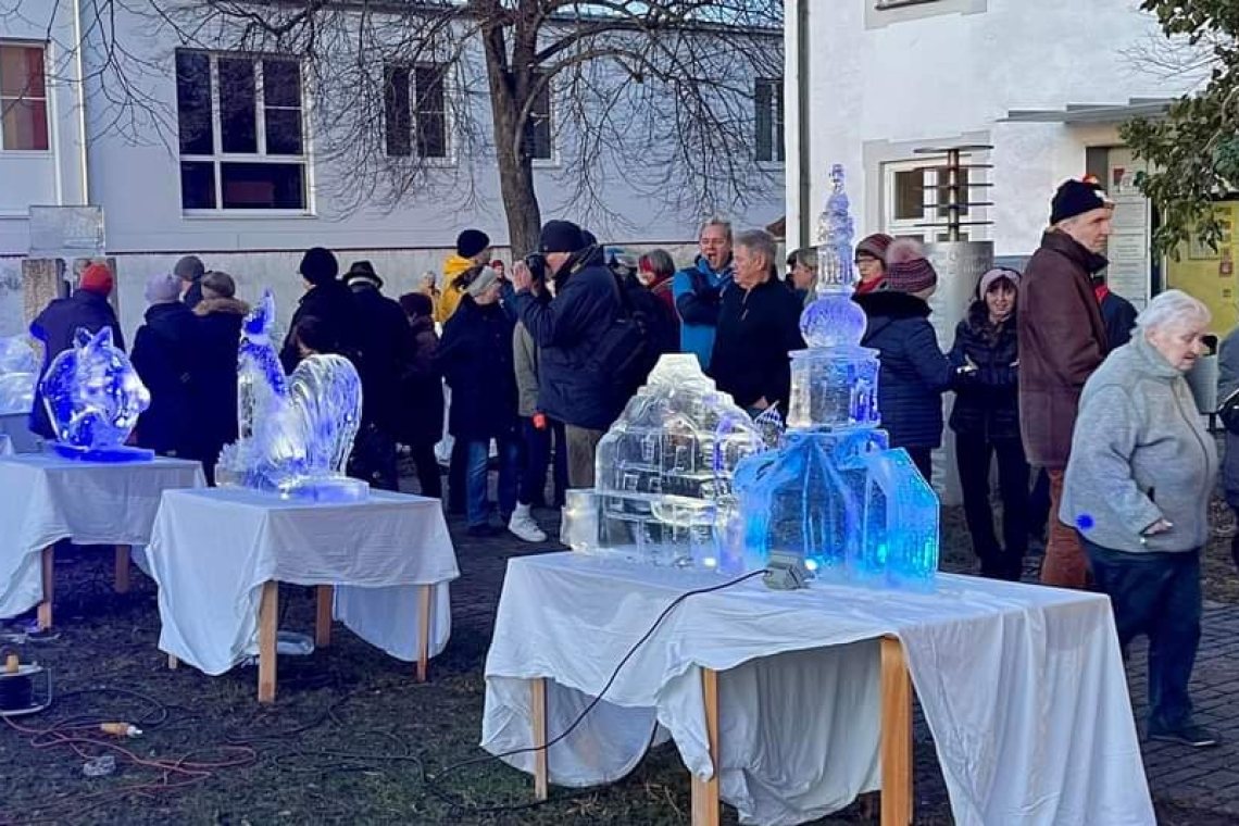 8. Eisschnitzer Workshop im Garten der Klinik Kösching 