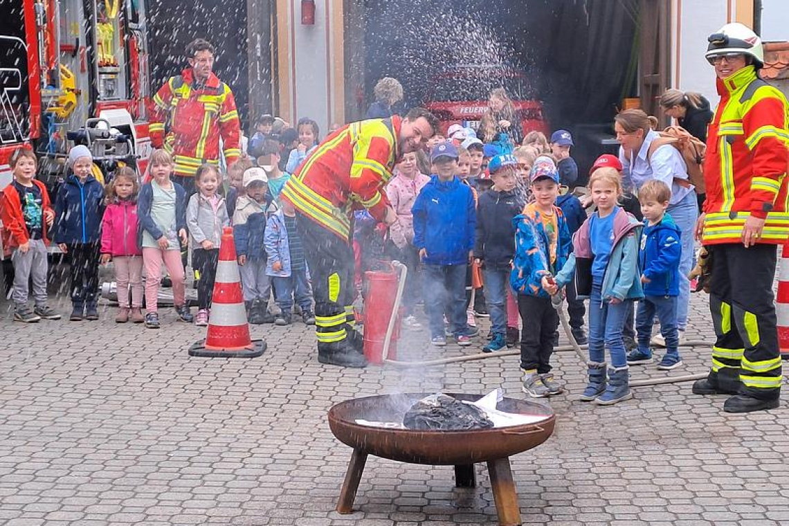 Kindertagesstätte St. Martin Besuch bei der Freiwilligen Feuerwehr Wettstetten 