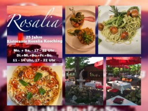 Lassen Sie sich am Abend bei ein er leckeren Pizza oder Pasta und einem Glas Wein im Biergarten verwöhnen.